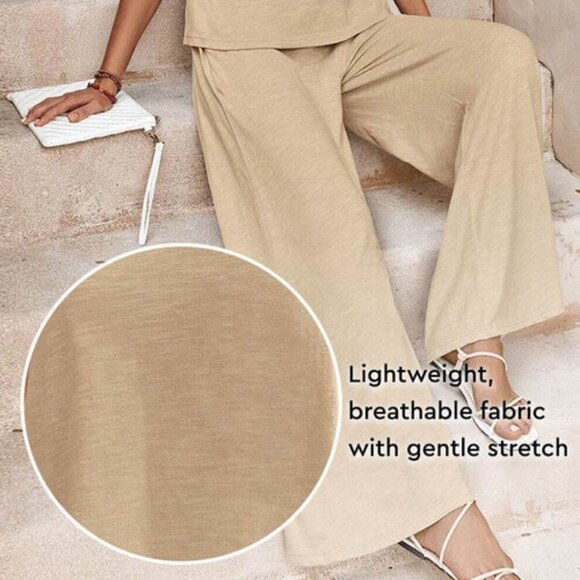 Sleeveless Pant Suit w Palazzo Pants - Picture 2 of 2